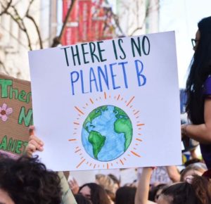 Plakat mit There is no planet B als Zeichen für den Klimawandel